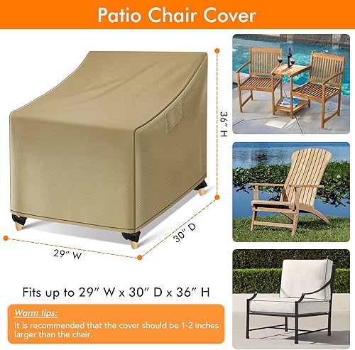 Miniatura 44 de WLEAFJ Fundas impermeables para sillas Adirondack para exteriores, fundas negras para muebles de patio, fundas de asiento profundo de patio, paquete