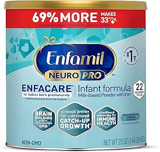 NeuroPro EnfaCare High Calorie Premature Baby Formula, Milk-Based with Iron, Brain-Building DHA, Vitamins & Minerals for Immune Support, easy-to-digest proteins, Baby Milk, 23 Oz Can