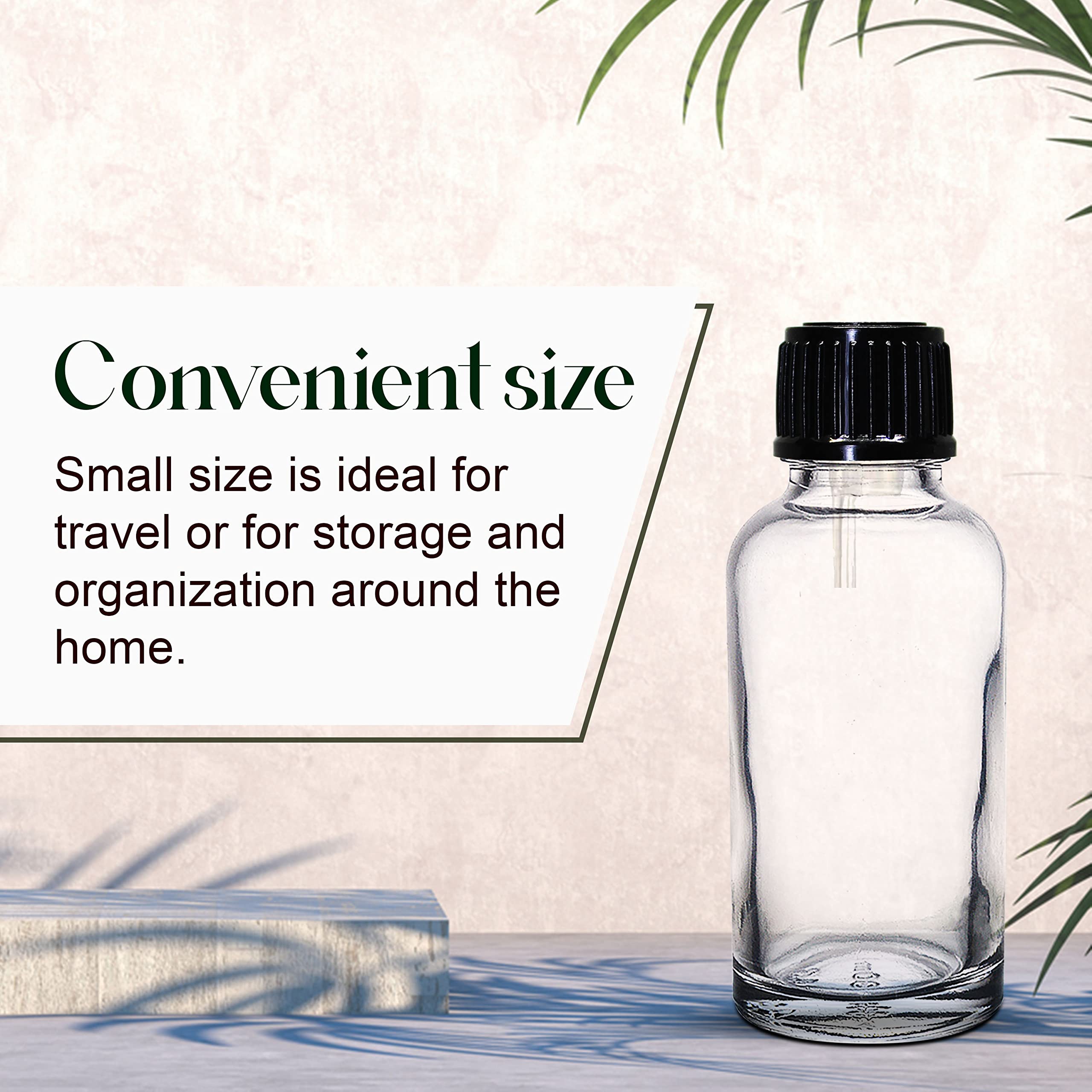 nsb herbals 30 ML Clear/Transparent Round Empty Glass Bottle + Euro Dropper + Black Cap, Refillable, Leak Proof For Essential Oils, DIY Perfumes (Pack of 6) - Image 5 thumbnail