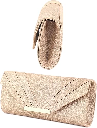 Miniatura 4 de Naimo Bolso de embrague de Paillette Sparkle para mujer bolso de noche para fiesta cóctel boda elegancia monedero Oro, Rose gold, Plateado