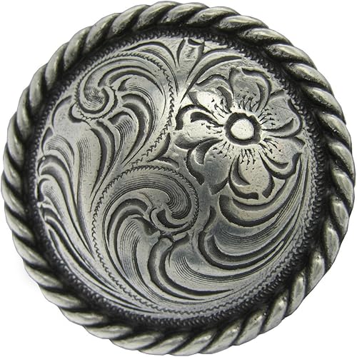 F9819-2-SRTP 34" Concho de borde de cuerda redondo 10 piezas Plata antigua