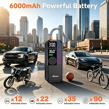 Cordless Car Tyre Inflator Air Compressor,150PSI Portable Tyre Pump