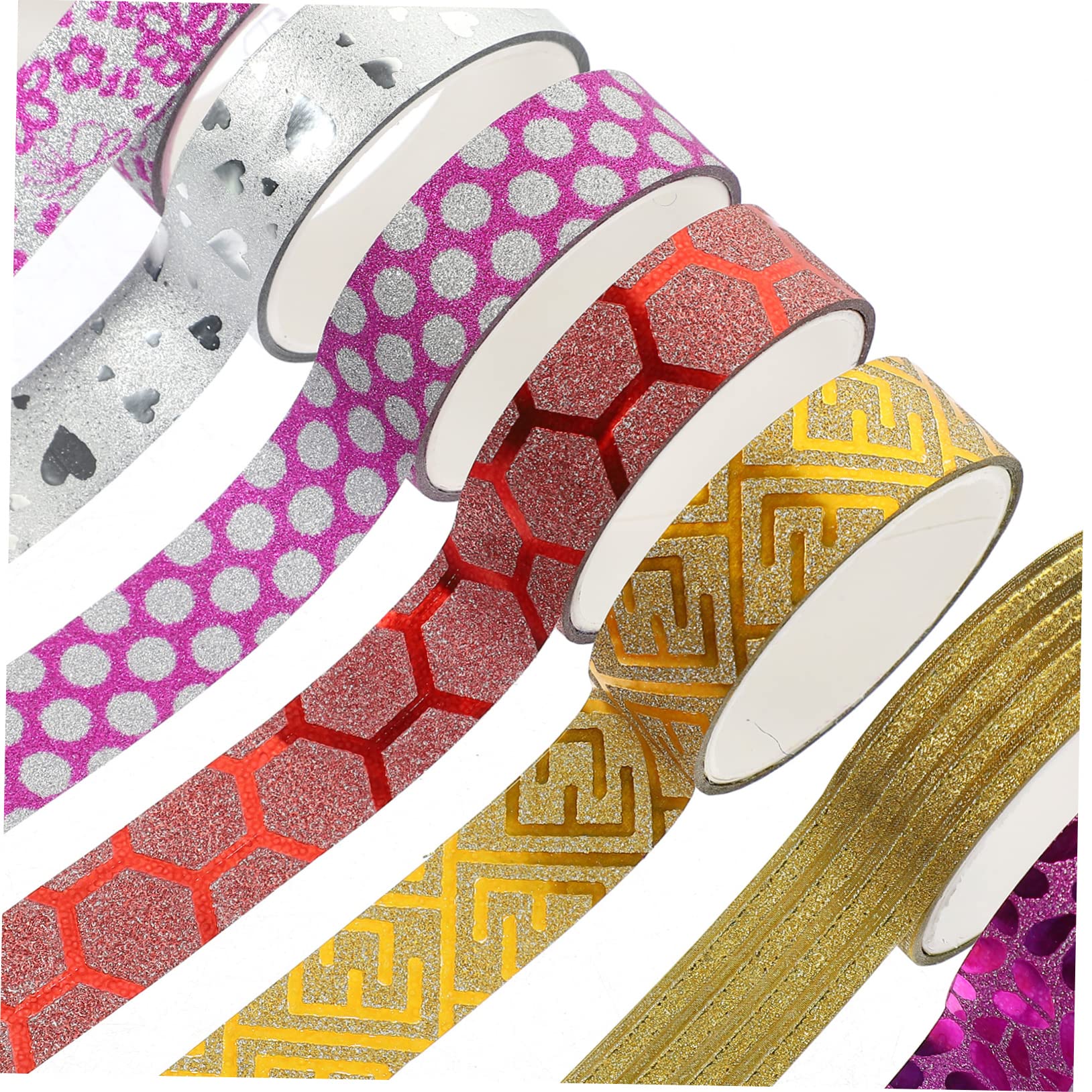LALAFINA Nastro Washi Glitterato per Ragazzo Ragazza, 100 Pezzi Decorativi | Carta Motivo Delicato, per Journal e Planner, Set Portatile per Progetti DIY