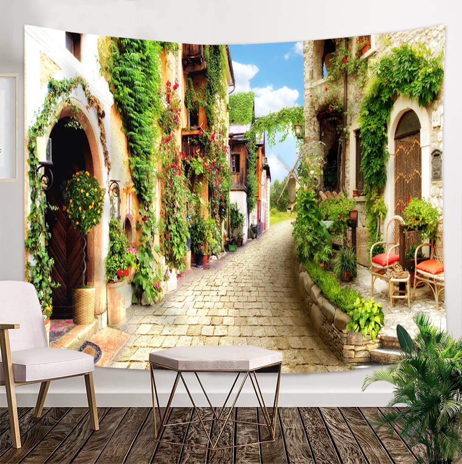 ヨーロッパの風景　掛物（生地） ヨーロッパの風景 掛物（生地）