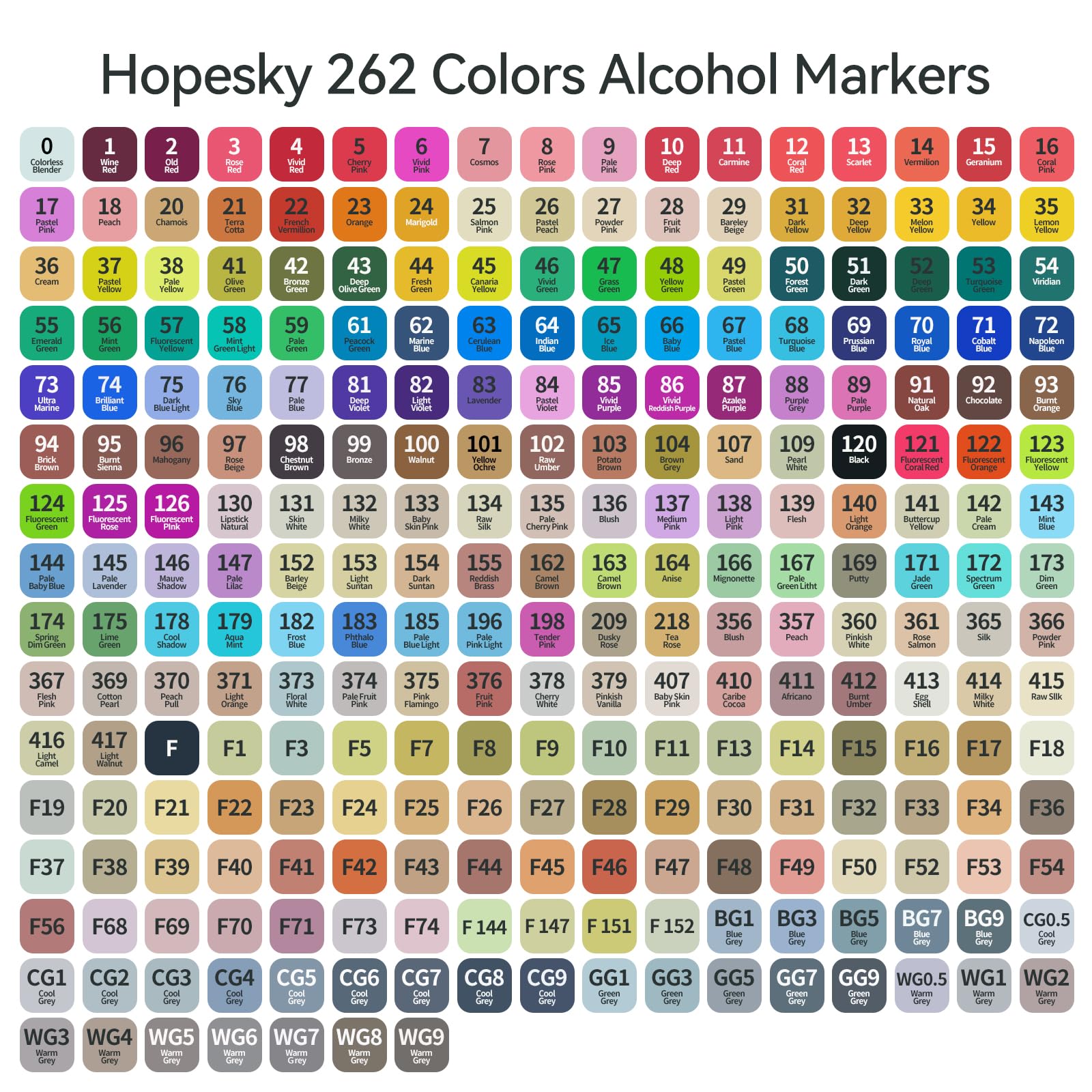 Snapklik.com : Hopesky 262 Colors Alcohol Markers - Dual Tip Permanent ...