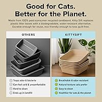 Vista 5 de Kitty Sift Caja de Arena Desechable para Gatos Jumbo, 6 Unidades, Duradera y Portátil para Viajes y Hogar, Caja de Arena Desechable Ecológica que