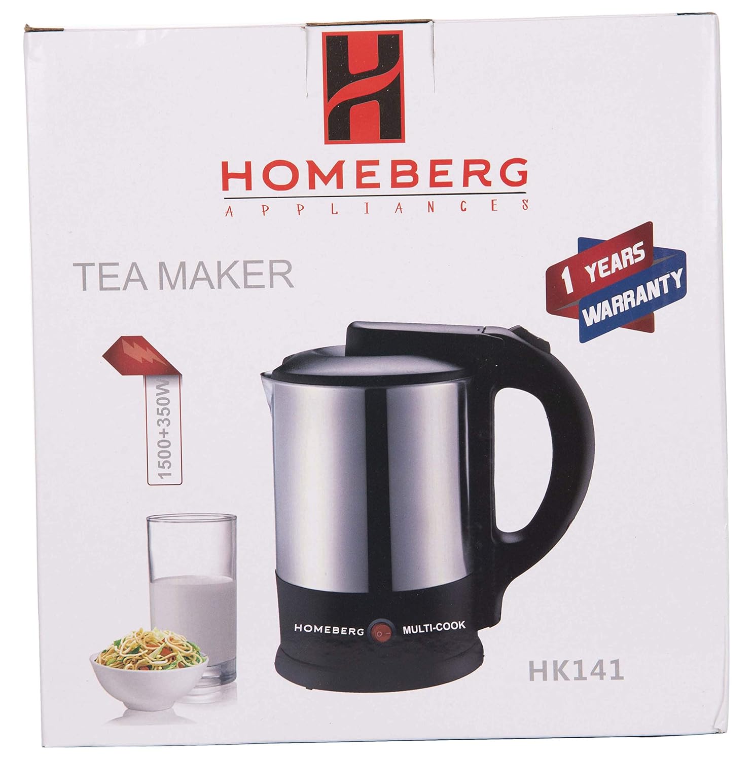 Buy NT Homeberg 1.5 Litre Stainless Steel Tea Maker Electric Kettle (Silver) HK141 Online at Low