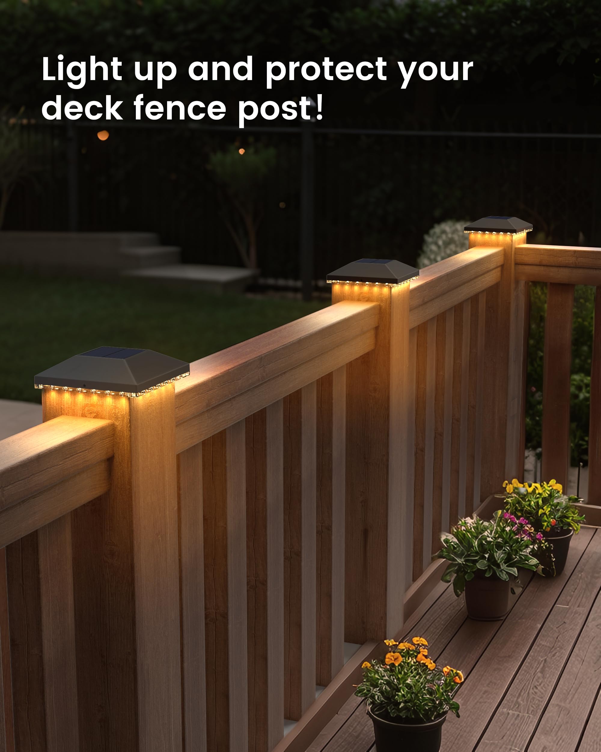 Solar Post Cap Lights VOLISUN 16 Pack - RGB Color Changing, IP64 - View #9