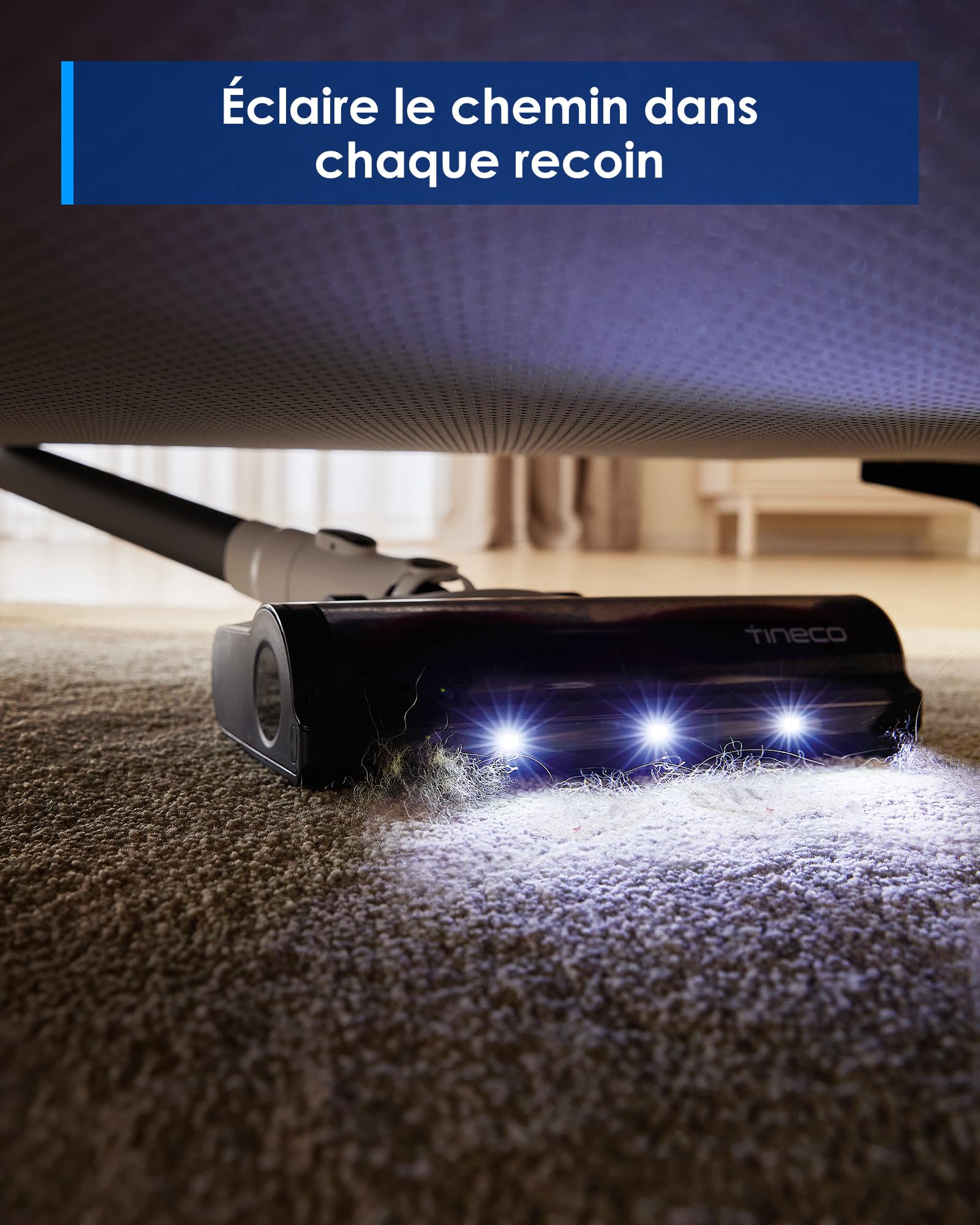 Tineco Bezprzewodowy odkurzacz A30S, ssanie 160 W, czas 60 minut, zbiornik na kurz 1 l, szczotka ZeroTangle, technologia PureCyclone, światło LED