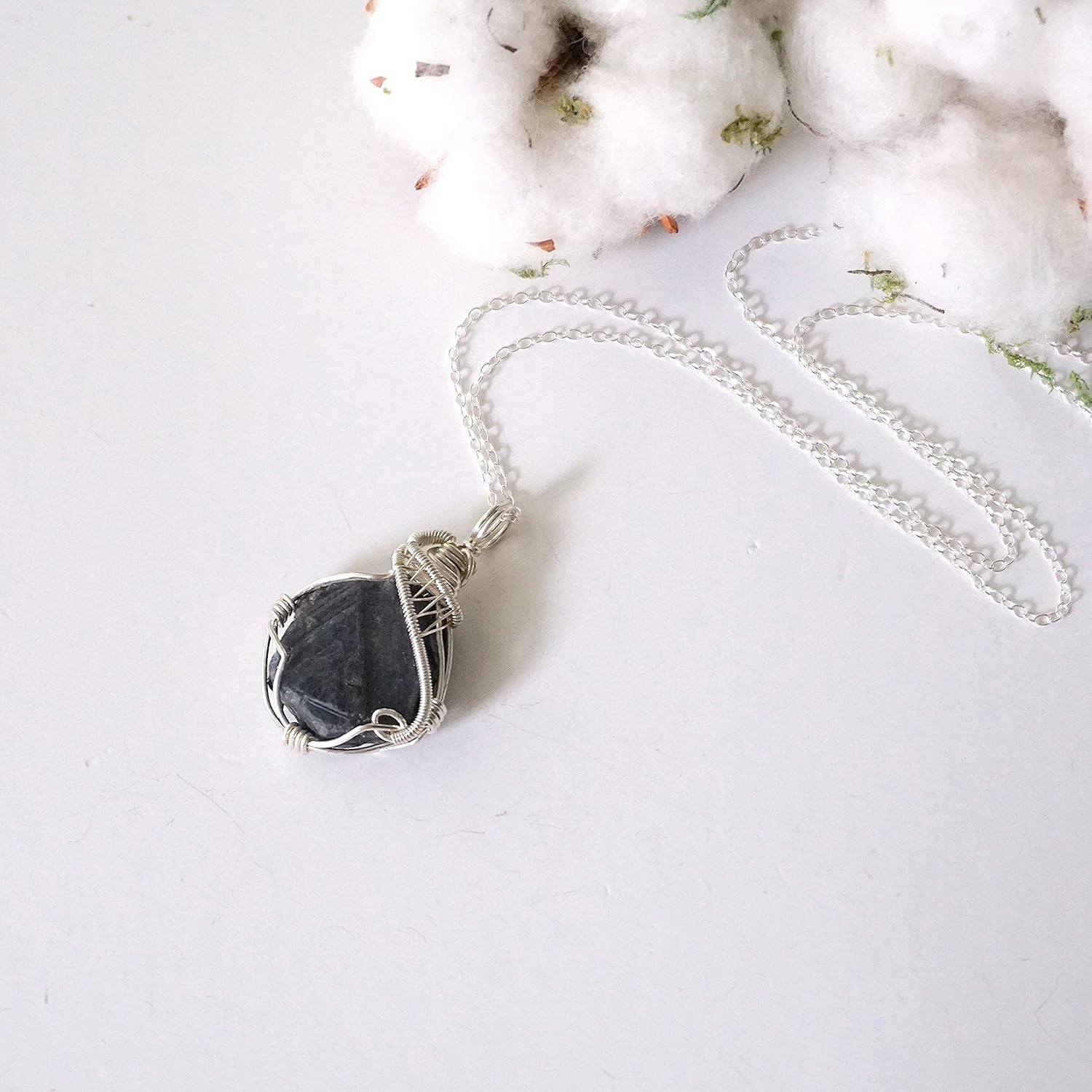 Designs by Nature Gems Handcrafted Raw Gemstone Necklace in Sterling Silver - Image 8