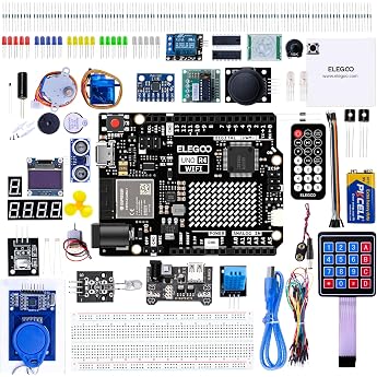 ELEGOO UNO R4 WiFi Super Starter Kit Compatible with Arduino for Beginners | 48 MHz processor, over 200 high-quality componen