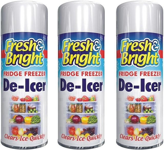 3 X 200ml Quick Ice Remover Anti-Bacterial Fridge Freezer De-Icer Spray Deicer Spray Fridge Cleaner Genuine Fresh & Bright LNL