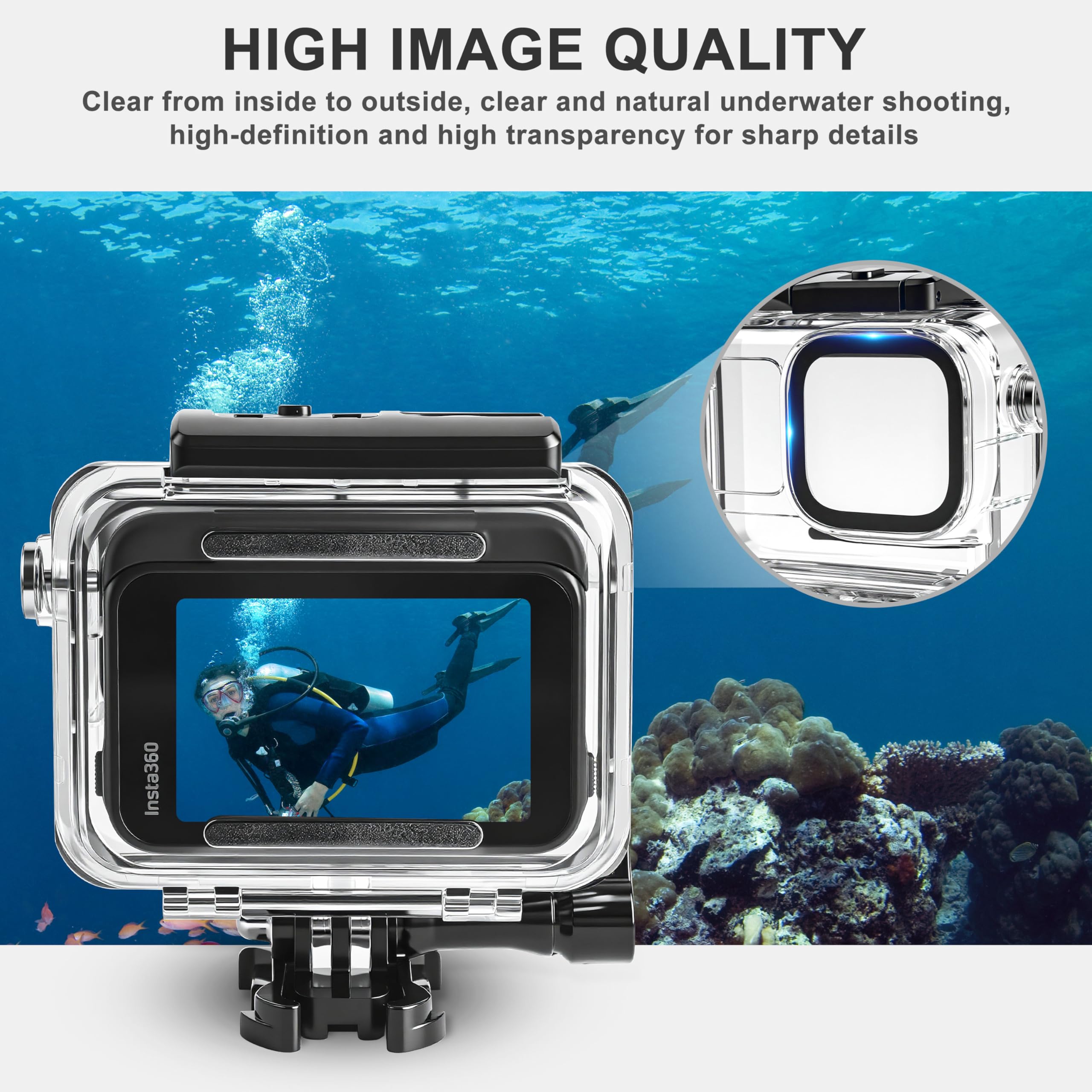 FitStill Kit de plongée pour Insta 360 ace Pro 2/ace Pro, boîtier étanche 50 m/164FT + poignée Flottante, pour Photographie sous-Marine Ace Pro 2 Accessoires