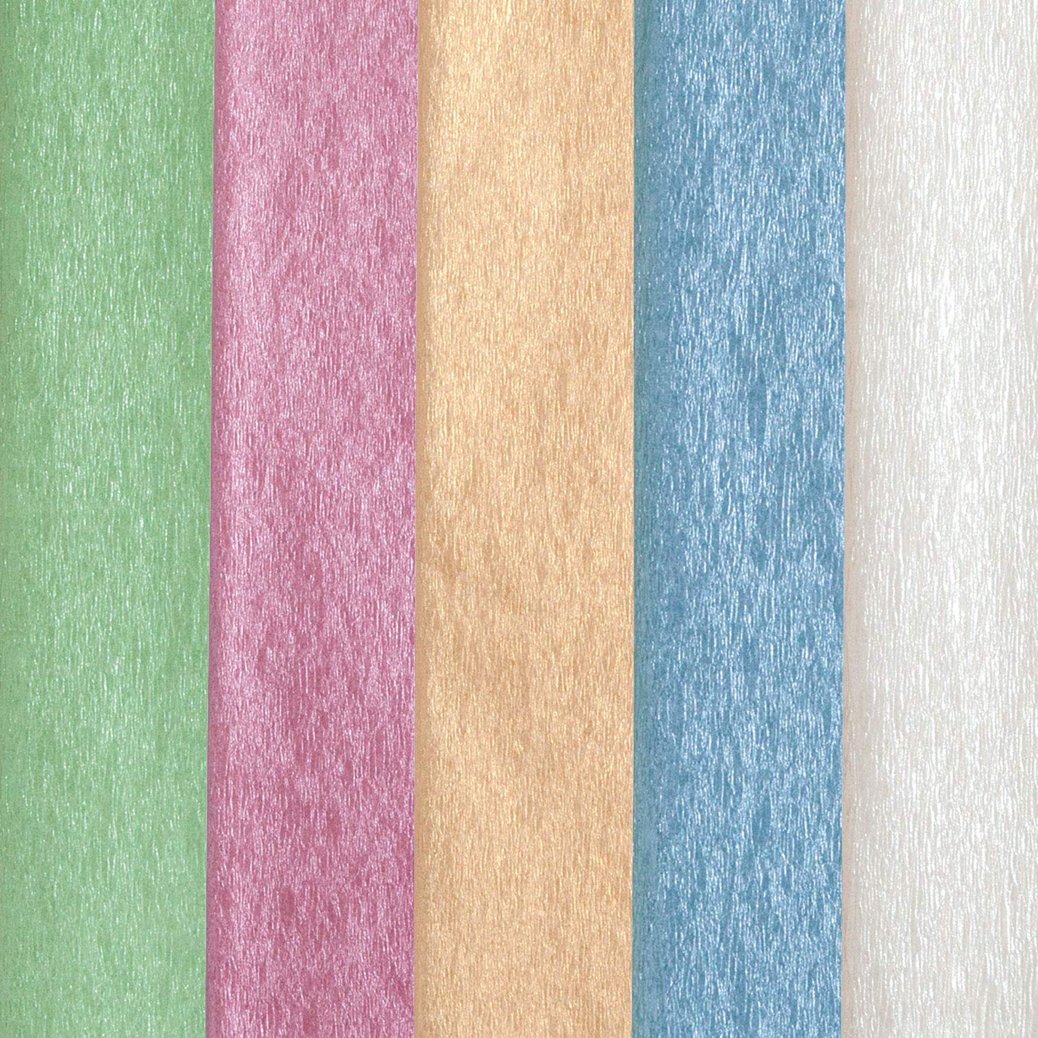 folia 8229127 - Krepppapier, 10 Lagen in 5 irisierenden Farben, jede Lage ca. 50 x 250 cm, 22 g/m², sehr elastisches und dünnes Papier, mit einer unebenen und rauen Oberfläche