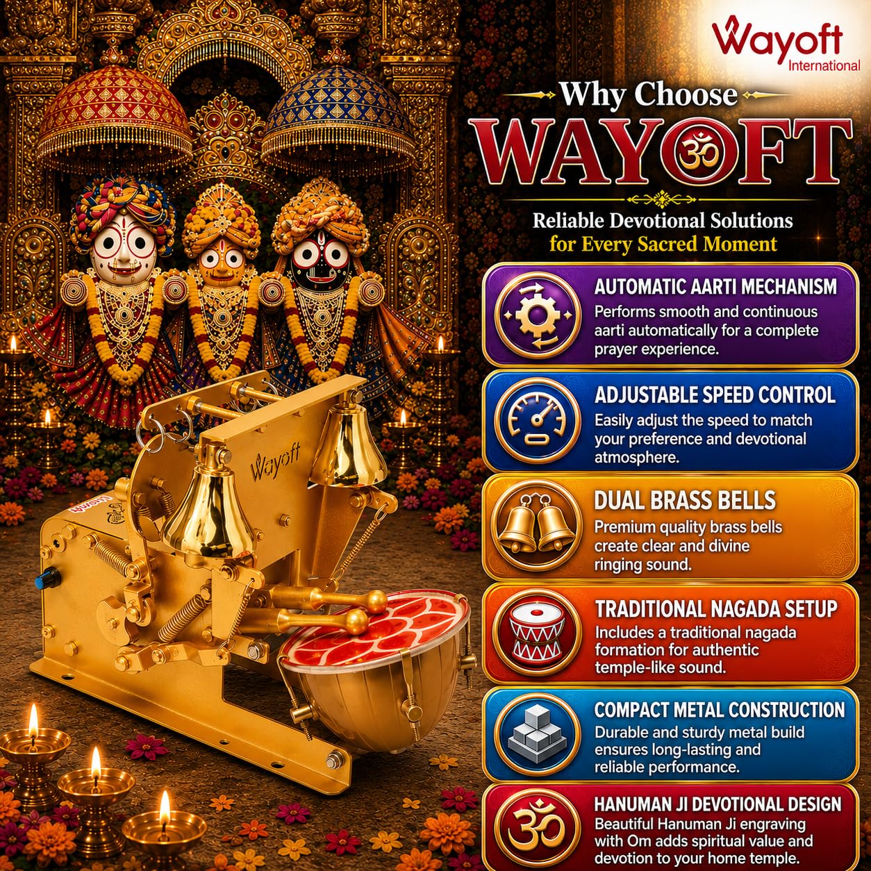 Hanuman Aarti Machine - Automatic Electric Pooja Device -7