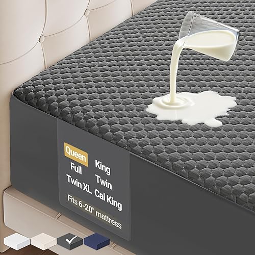 OhGeni Protector de colchón 100% impermeable, protector de colchón tamaño Queen, se adapta a colchones de 6 a 20 pulgadas con bolsillo profundo, disponible en Yaxa Guatemala