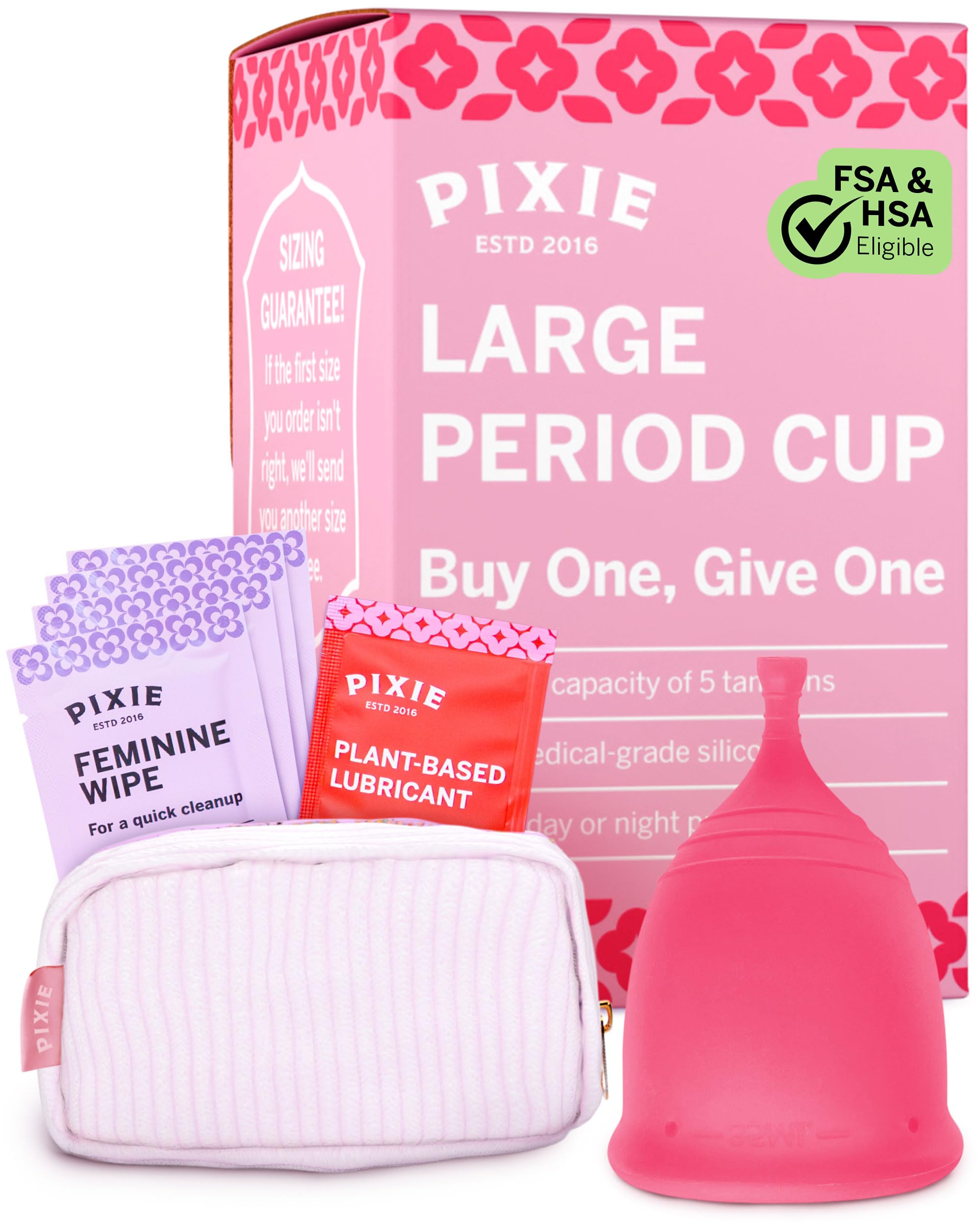 Pixie Menstrual Cup Ranga 1 dla najbardziej komfortowych miseczek menstrualnych i lepszego usuwania stem niż wszystkie inne marki. Każdy kubek jest kupiony z kobietą w potrzebach w przypadku dużych