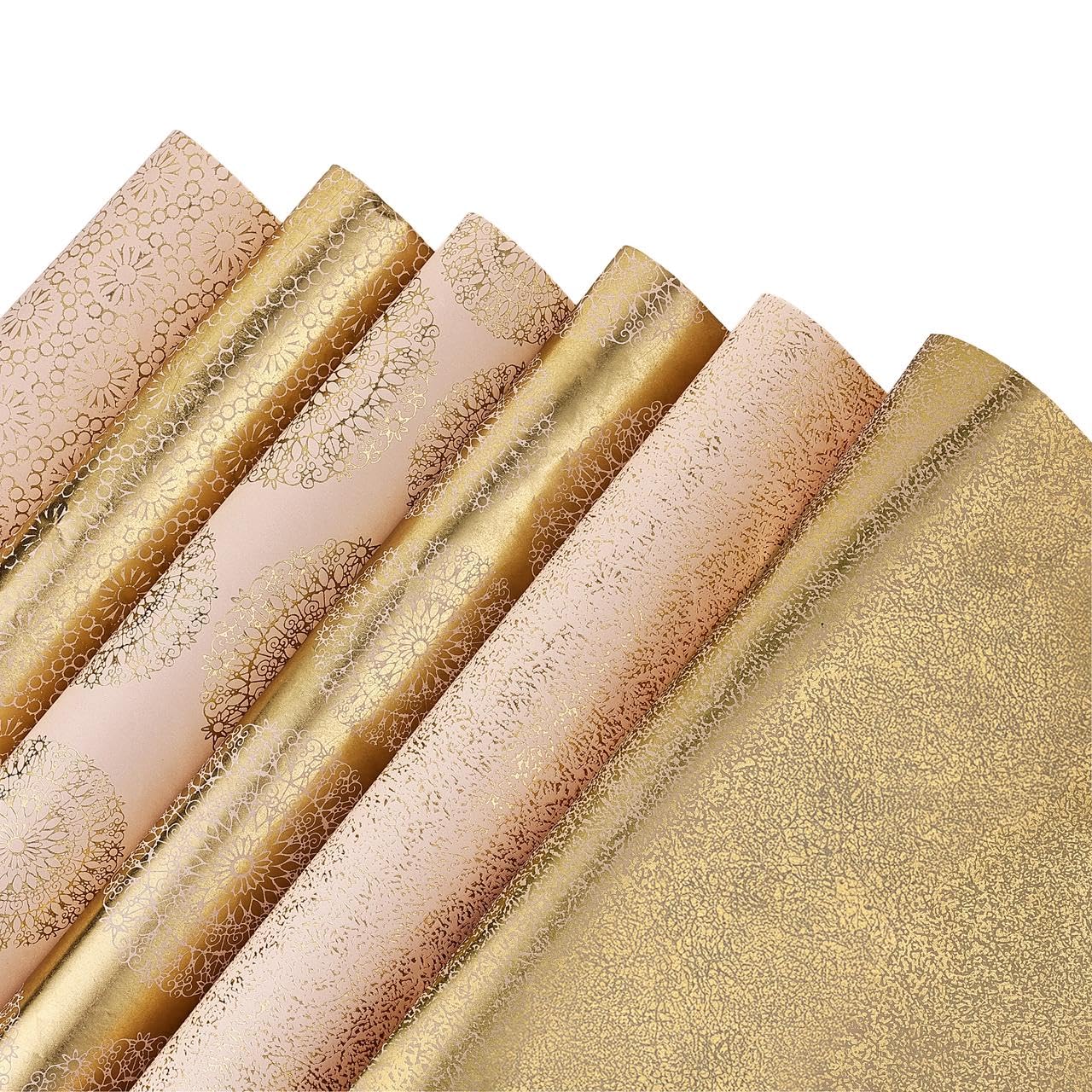 KidsyWinsy Premium Gift Wrapping Paper Sheets (Champagne, Pack Of 12) With Tags, Ribbon Bows, Confetti | Gift Wrap Paper For Packing | Wrapping Sheets For Birthday, Wedding Anniversary, Festive Occasions