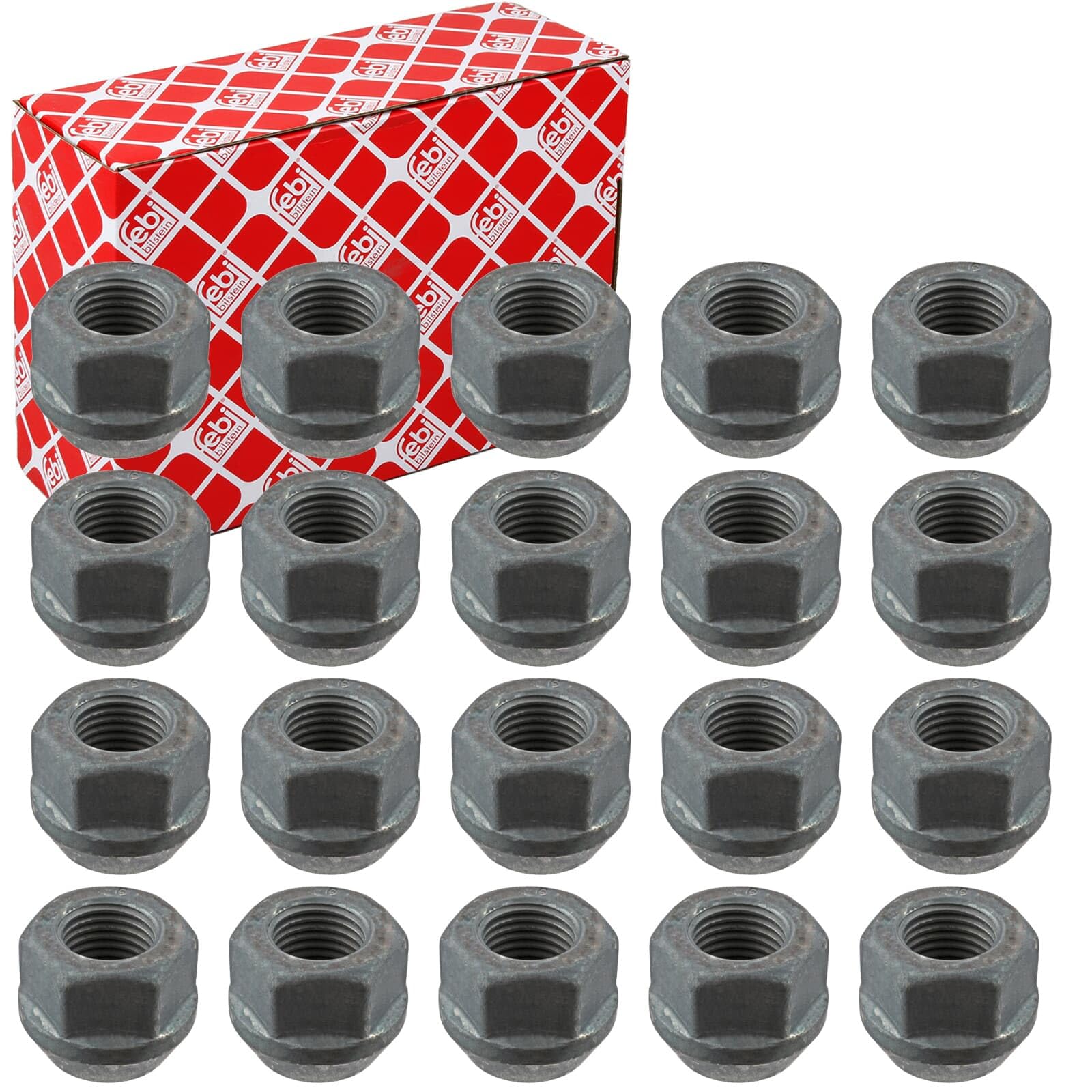 20x Febi Radmuttern Satz M14 X 1,5 Zink-Lamellen-Beschichtet Kegelbund F