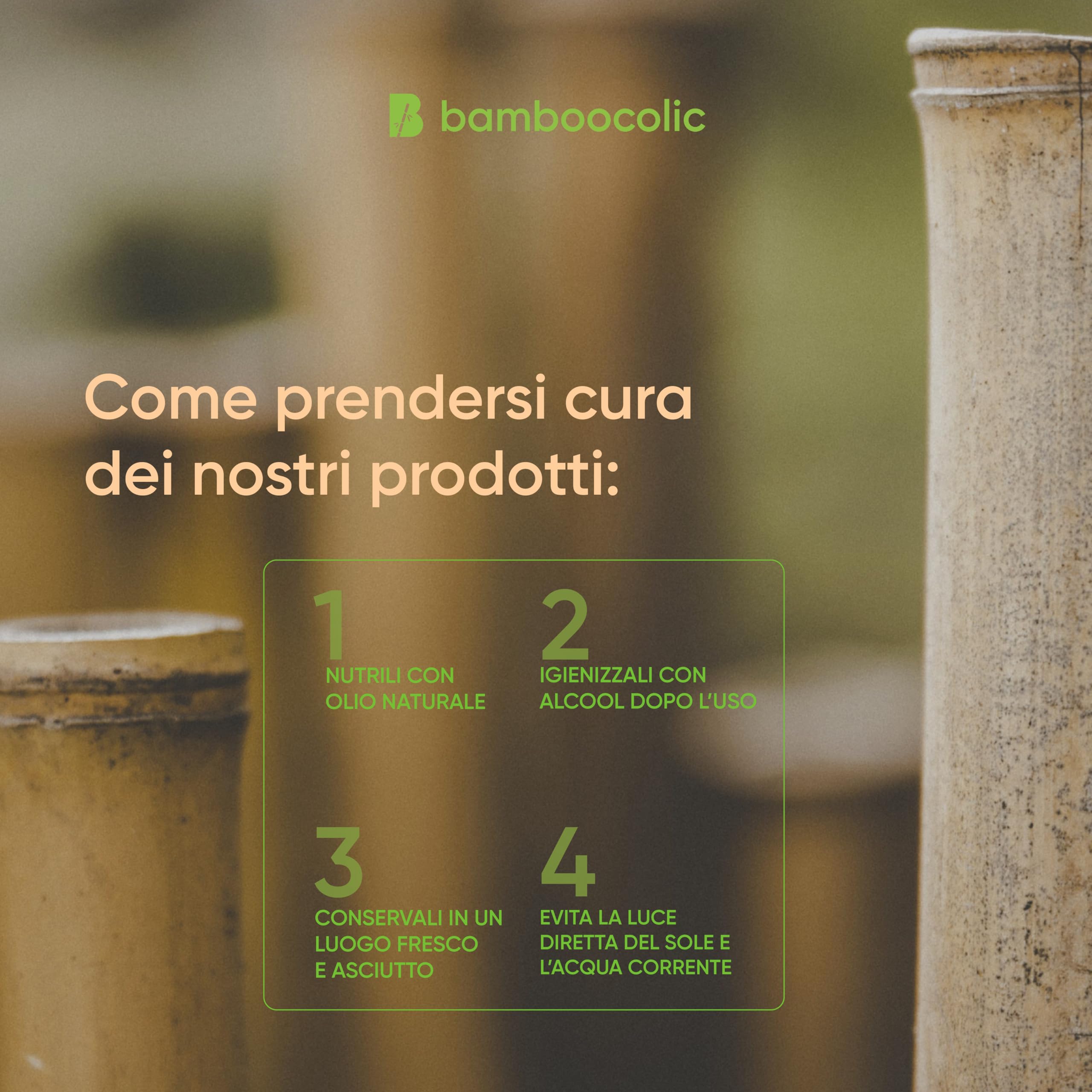 BAMBOOCOLIC Kit Massaggio Bambù - ideale per Hot/Warm Bamboo Massage, Canne Bambù non trattato chimicamente, Proprietà Antibatteriche e Antiossidanti, Resistente al Calore, Made in Italy