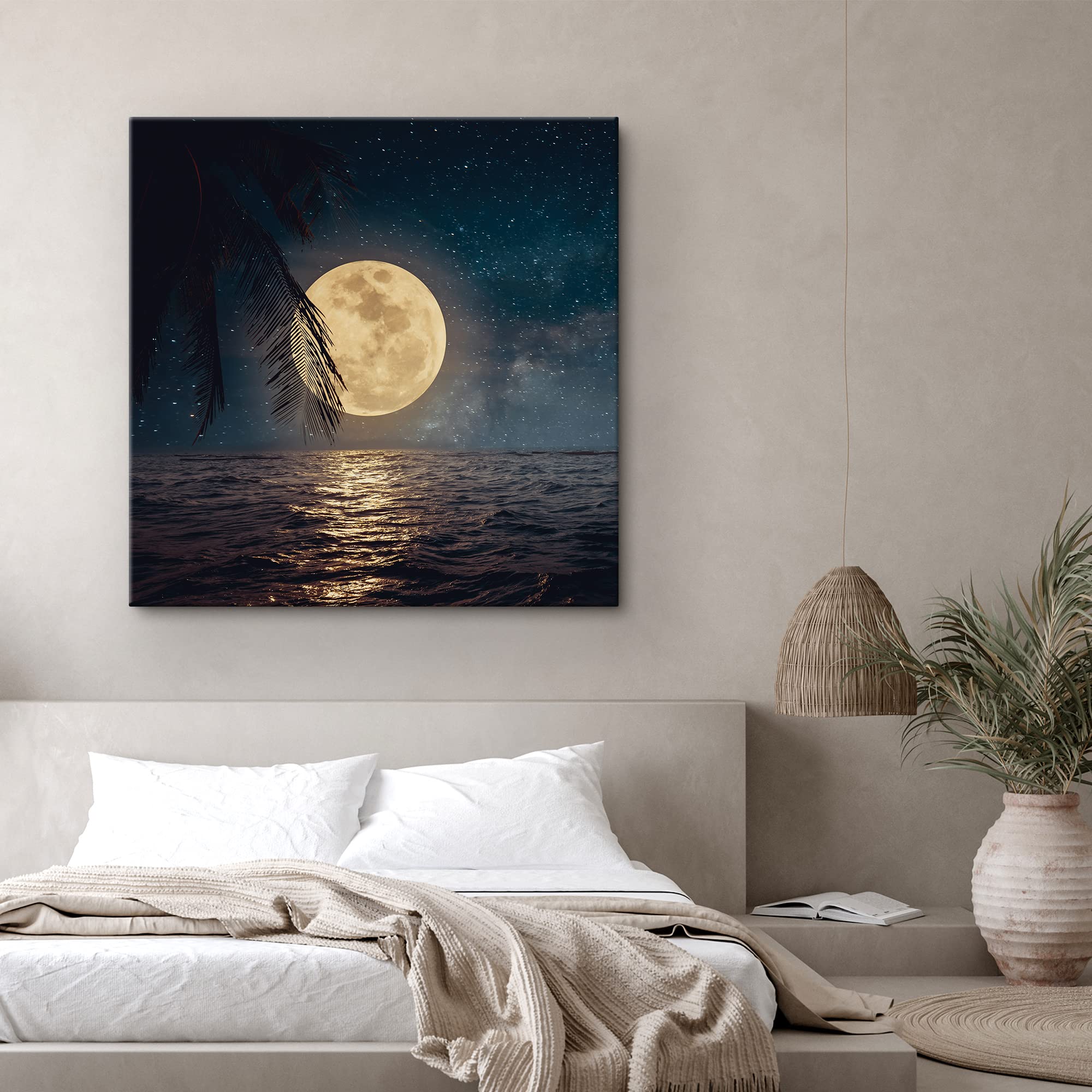 Amazon.com: SIGNWIN Canvas Print Wall Art Harvest Moon Nighttime