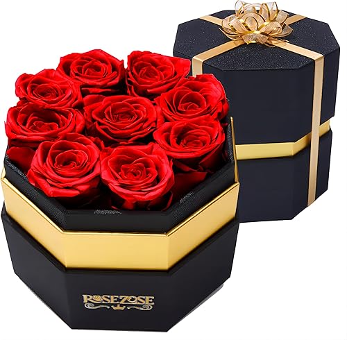 Caja de rosas preservadas, regalos de cumpleaños para mujeres, novia para siempre, regalos de rosas para mamá, día de la madre y día de San