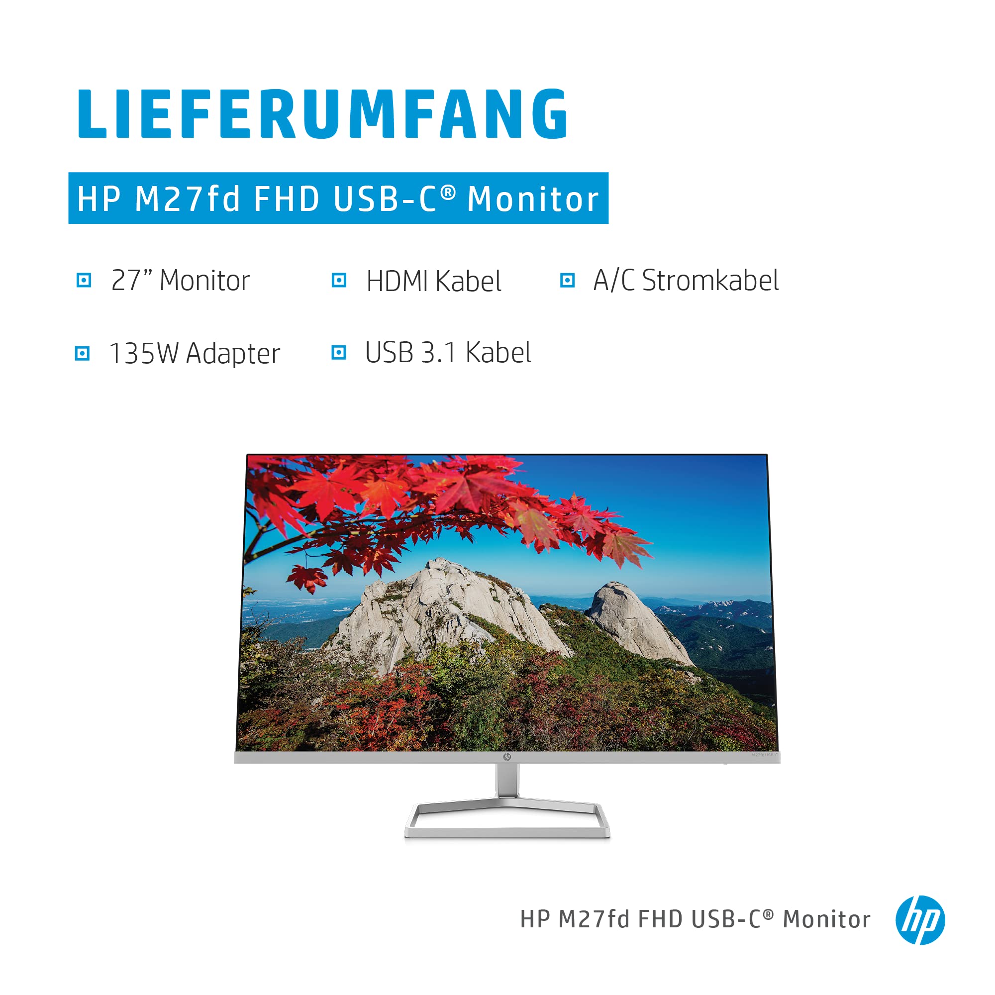 HP M27fd Monitor - Bildschirm, Full HD IPS Display, 75Hz, 5 ms