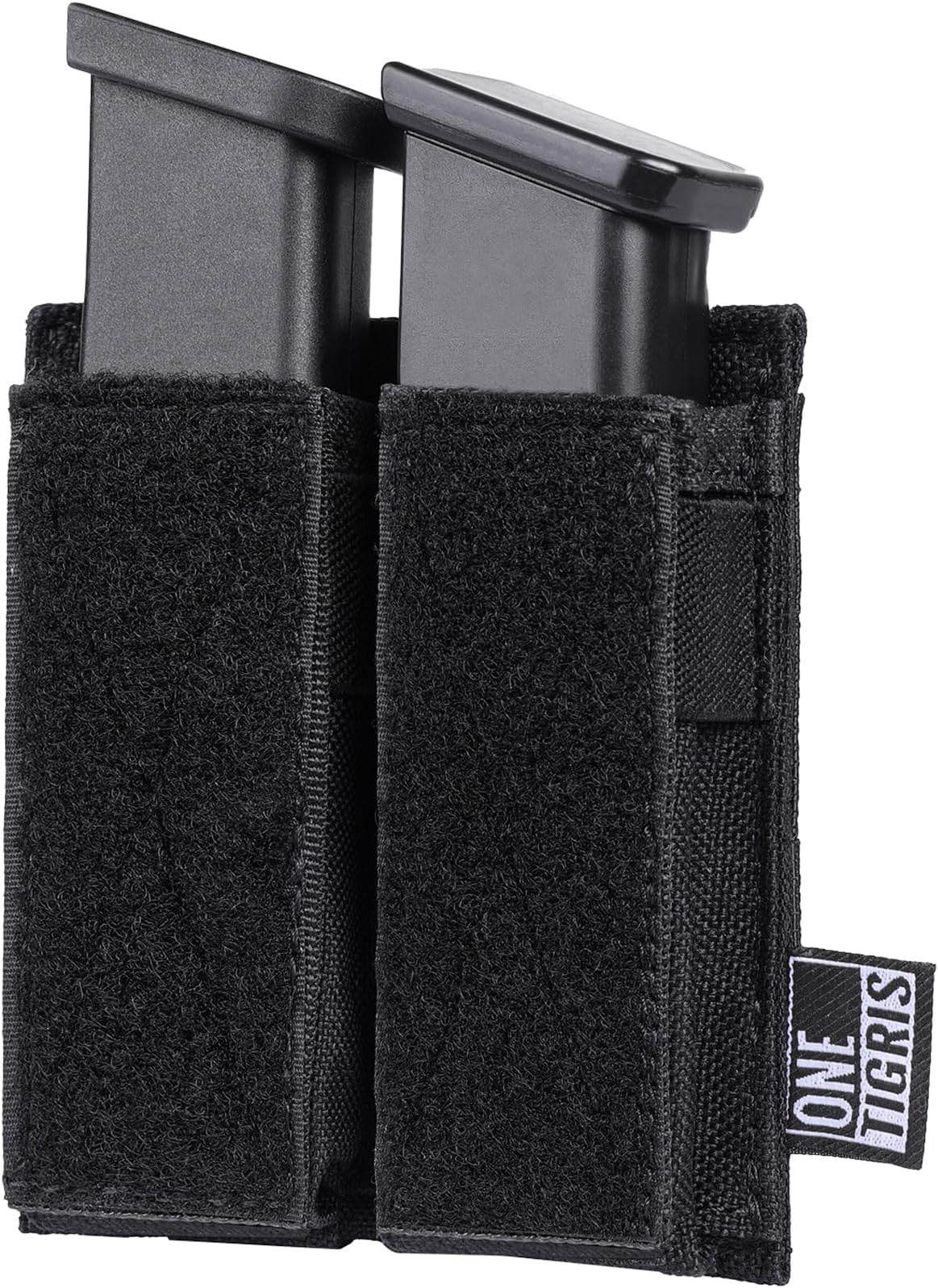 OneTigris Tactical Double Pistol Mag Pouch,Open-Top Molle Mag Pouch for 9mm M4/M16/AR/AK, Magazine Pouch with Quick Release Insert