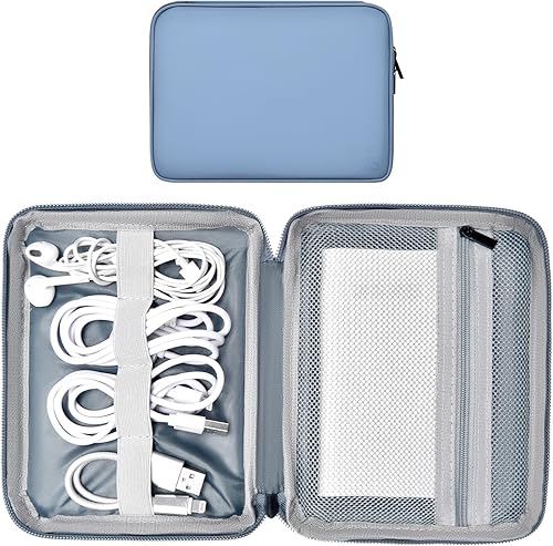 Miniatura 16 de Organizador de cables de cuero para viaje, impermeable, organizador de cables de viaje, portátil, organizador técnico, estuche de viaje para Verde