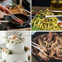 Vista 7 de Pinzas de Cocina ChefBee - 2 Piezas de 30 cm de Acero Inoxidable, Pinzas de Metal con Puntas Dentadas de Precisión para Chef, Servir Alimentos, Asar