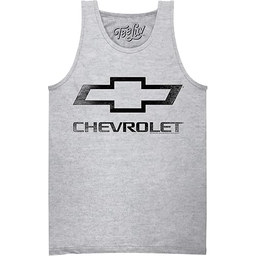 Tee Luv Men's Chevrolet Tank Shirt - Faded Chevy Bowtie Graphic Tank Top