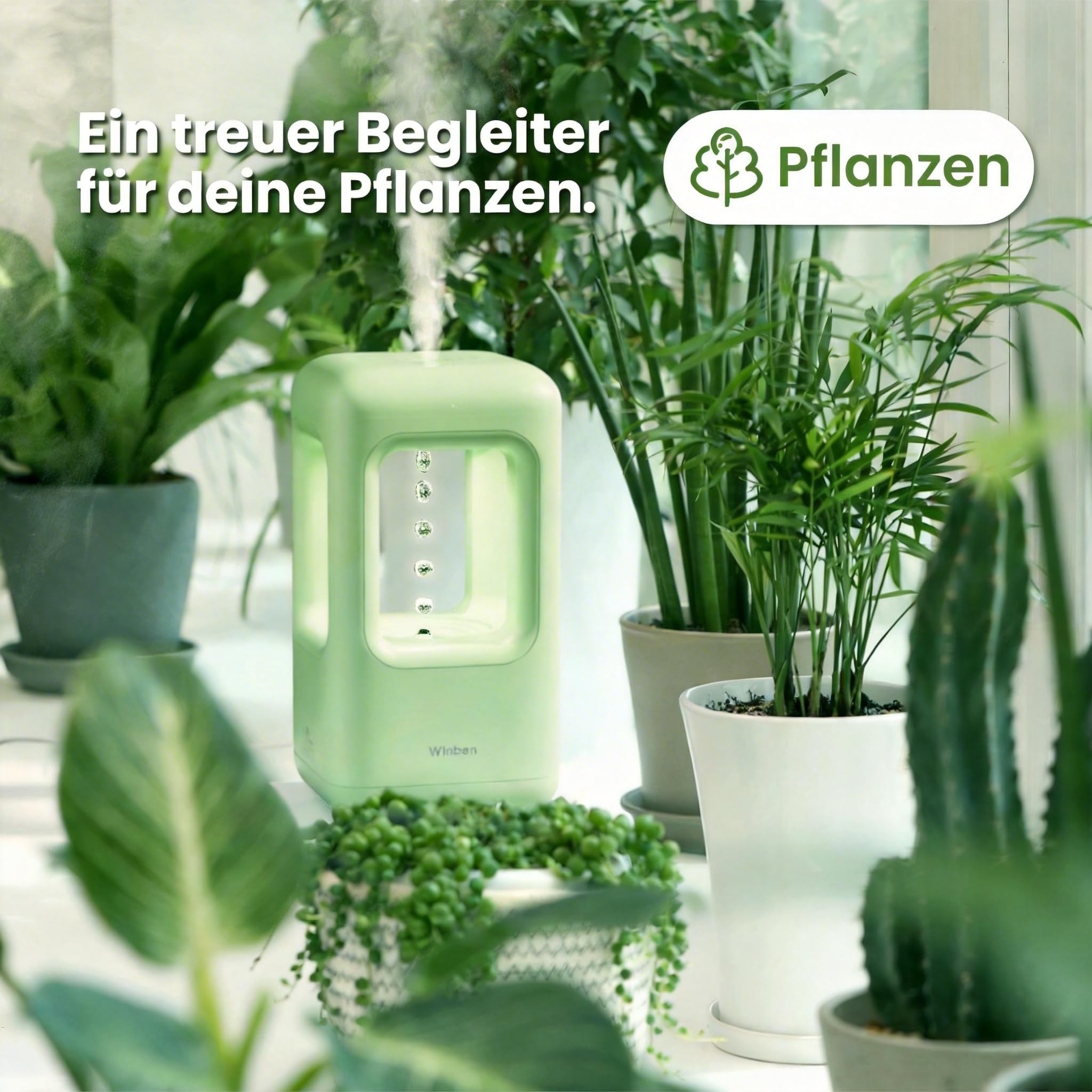 Humidificador para Dormitorio Bebé Niebla Fresco Humidificador Ultrasónico para Plantas Interiores Habitación Niños Adultos Niños Habitación Grande Hogar Oficina Verde