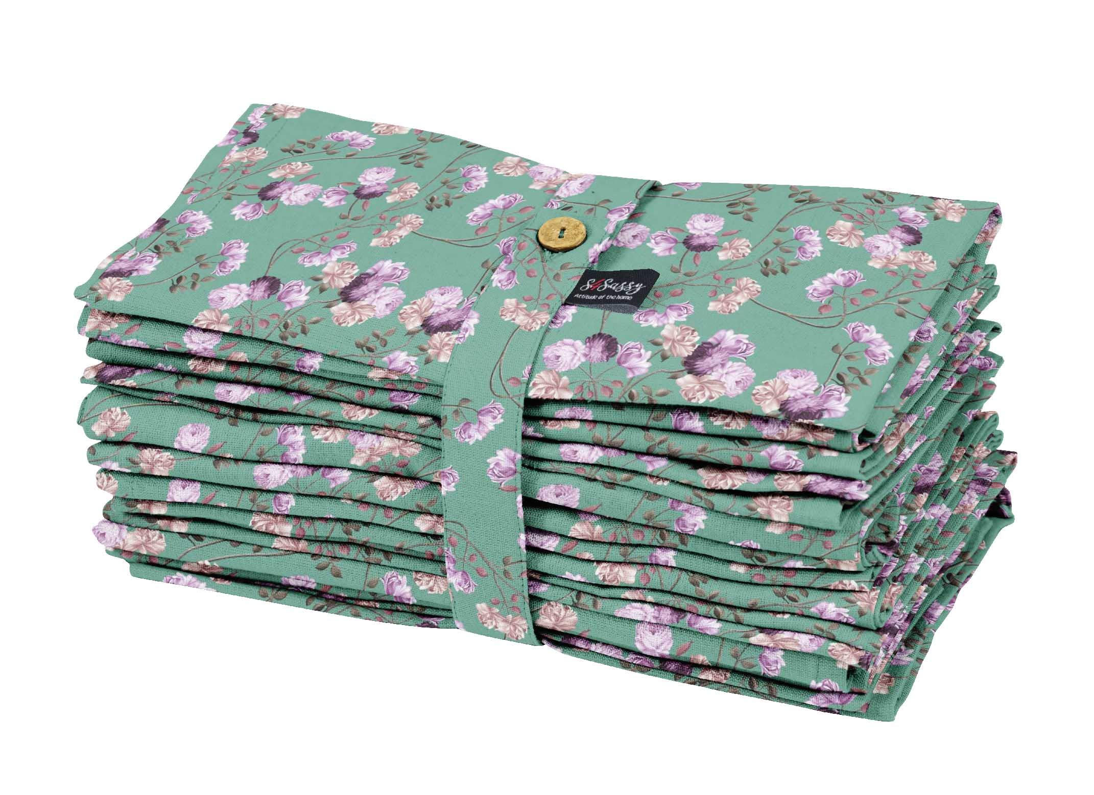 Serviettes table coton vert drap cuisine serviette cocktail S4Sassy