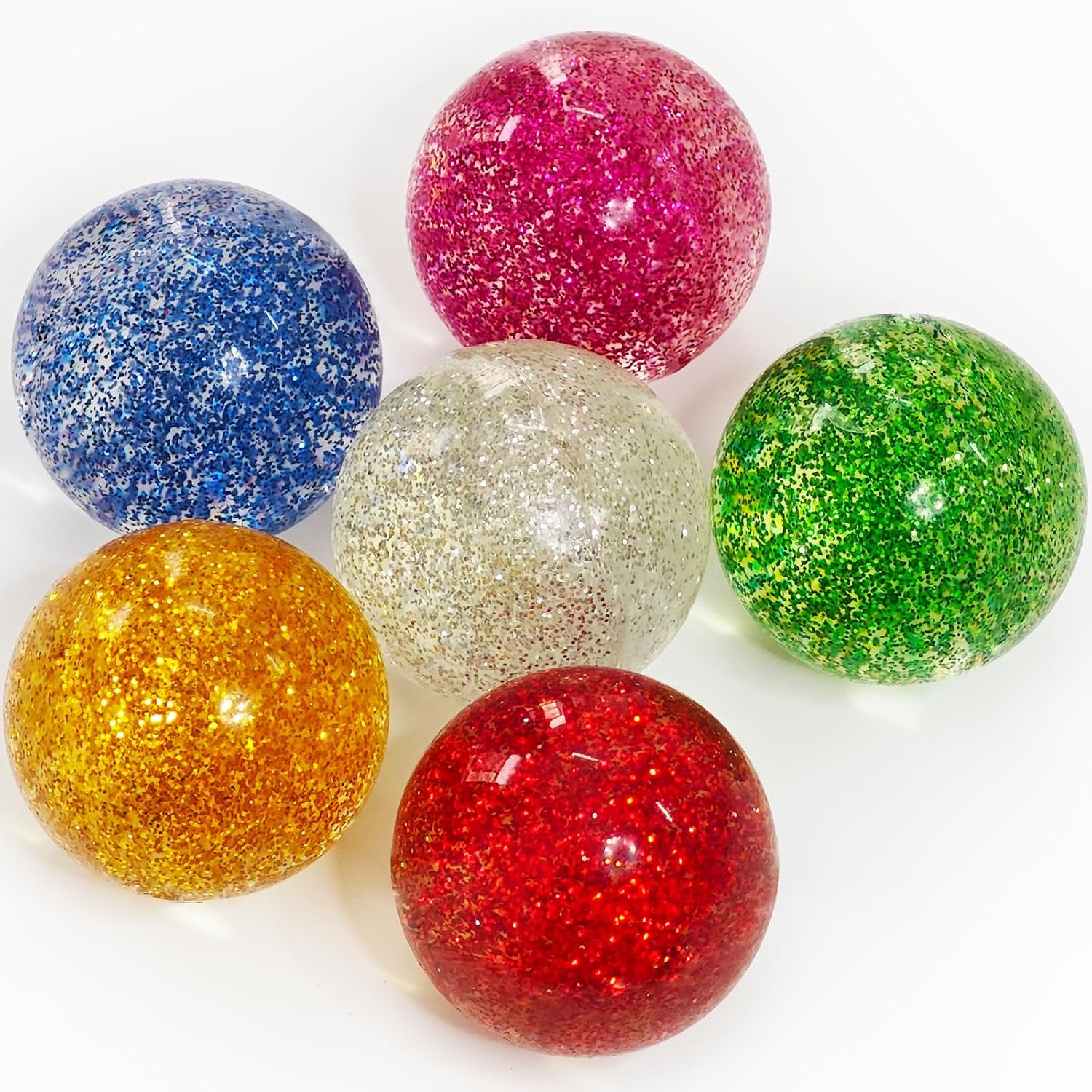 6 Pcs Glitter Bouncy Balls 6 Pcs Glitter Bouncy Balls
