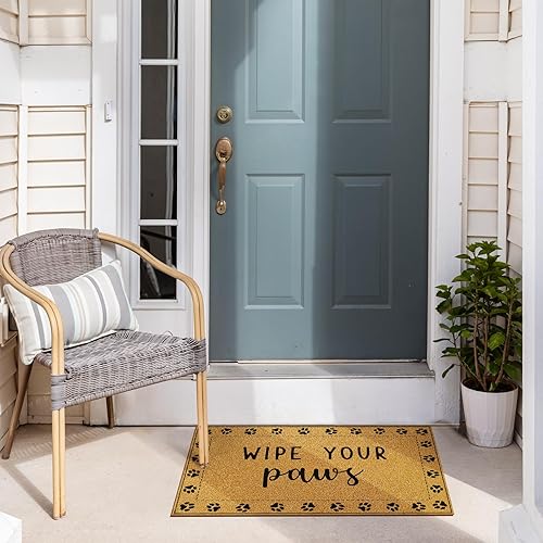 Miniatura 8 de Louise Maelys Tapete de fibra de coco para puerta, divertido tapete de bienvenida con parte trasera antideslizante, 17 x 30 pulgadas, tapete para