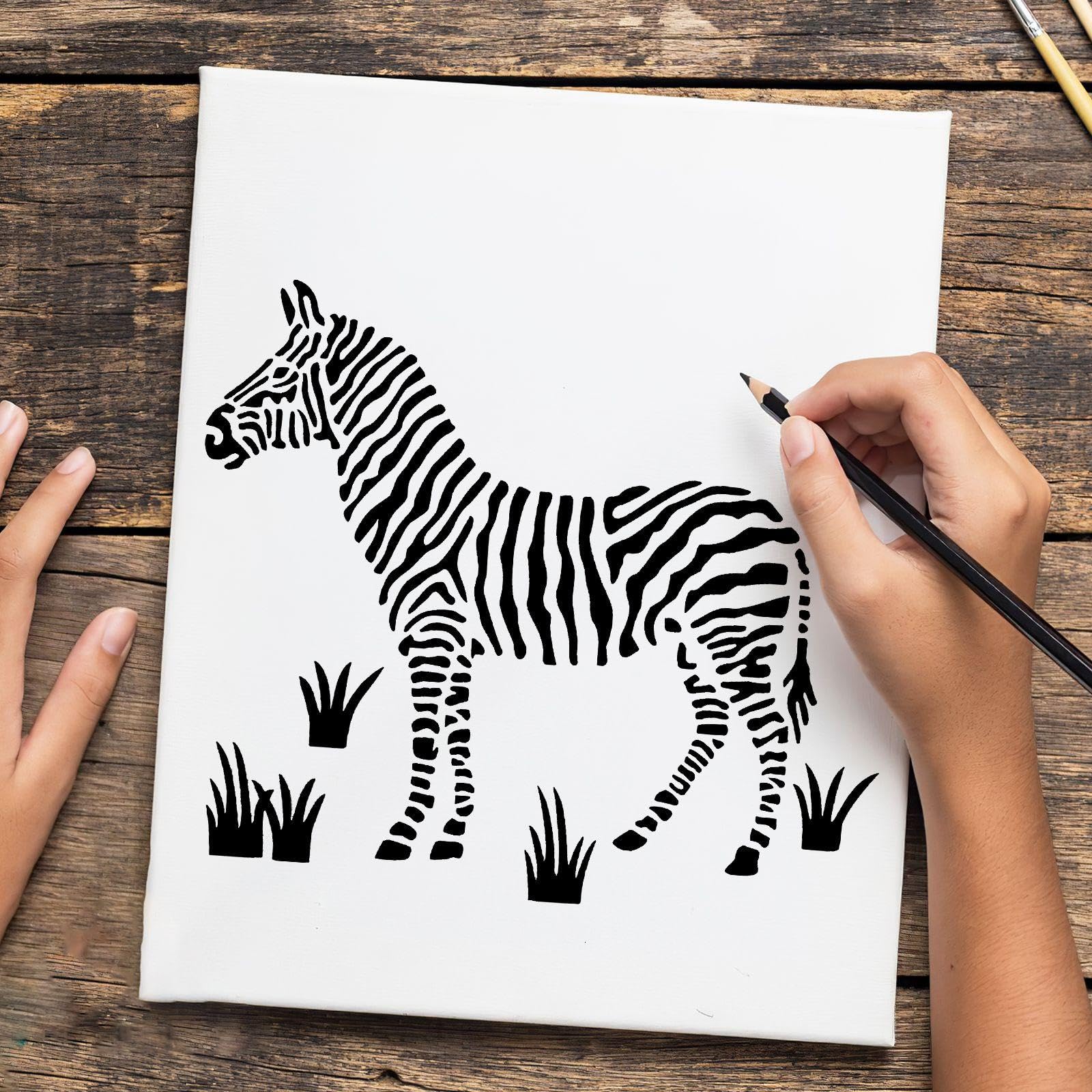 Zebravorlage, Wiederverwendbares DIY Zeichnen Hohlen Werkzeug, Kreative Tiersymbolvorlage