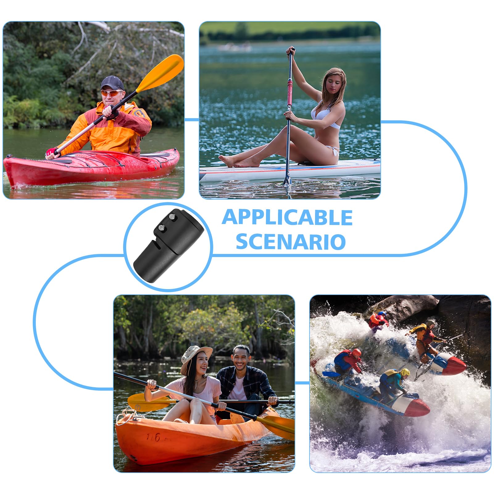 Paddle Morsetto a Sgancio Rapido Ricambio per Pagaia SUP, Regolabile, Nero
