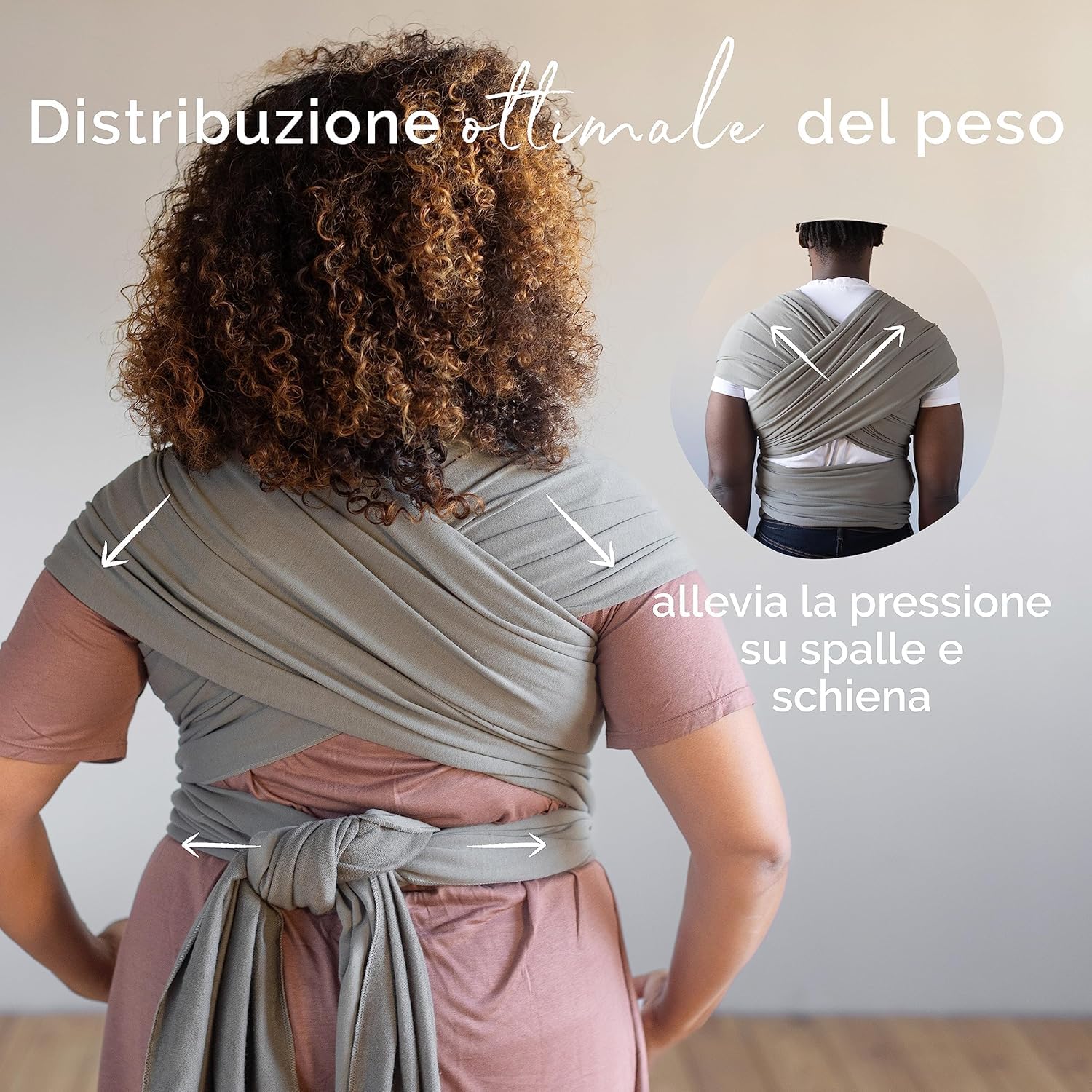Boba Wrap - Fascia Elastica Porta Bebè Neonato, Portabimbo Facile da Indossare (Grey)