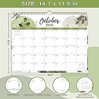 Vista 3 de Calendario de pared 2024, calendario 2024 de enero de 2024 a diciembre de 2024, 14.7 x 11.5 pulgadas, calendario de pared de 12 meses 2024