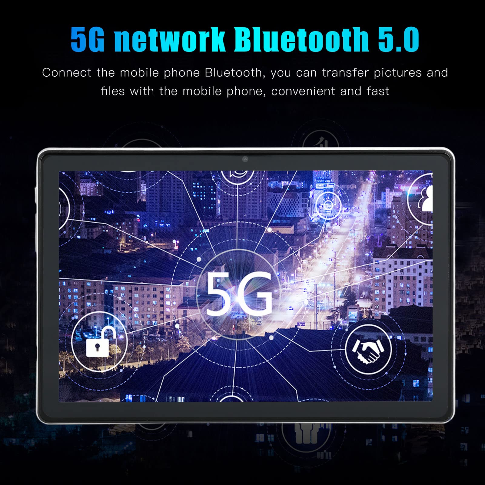 10-Calowy Tablet, 6 GB RAM 128 GB ROM 10-Rdzeniowy Tablet do PołąCzeń Telefonicznych, 2.4G 5G Dual Band WiFi Type C, WyśWietlacz IPS HD, Bateria 8800 MAh, PodwóJne Aparaty 8MP 20MP