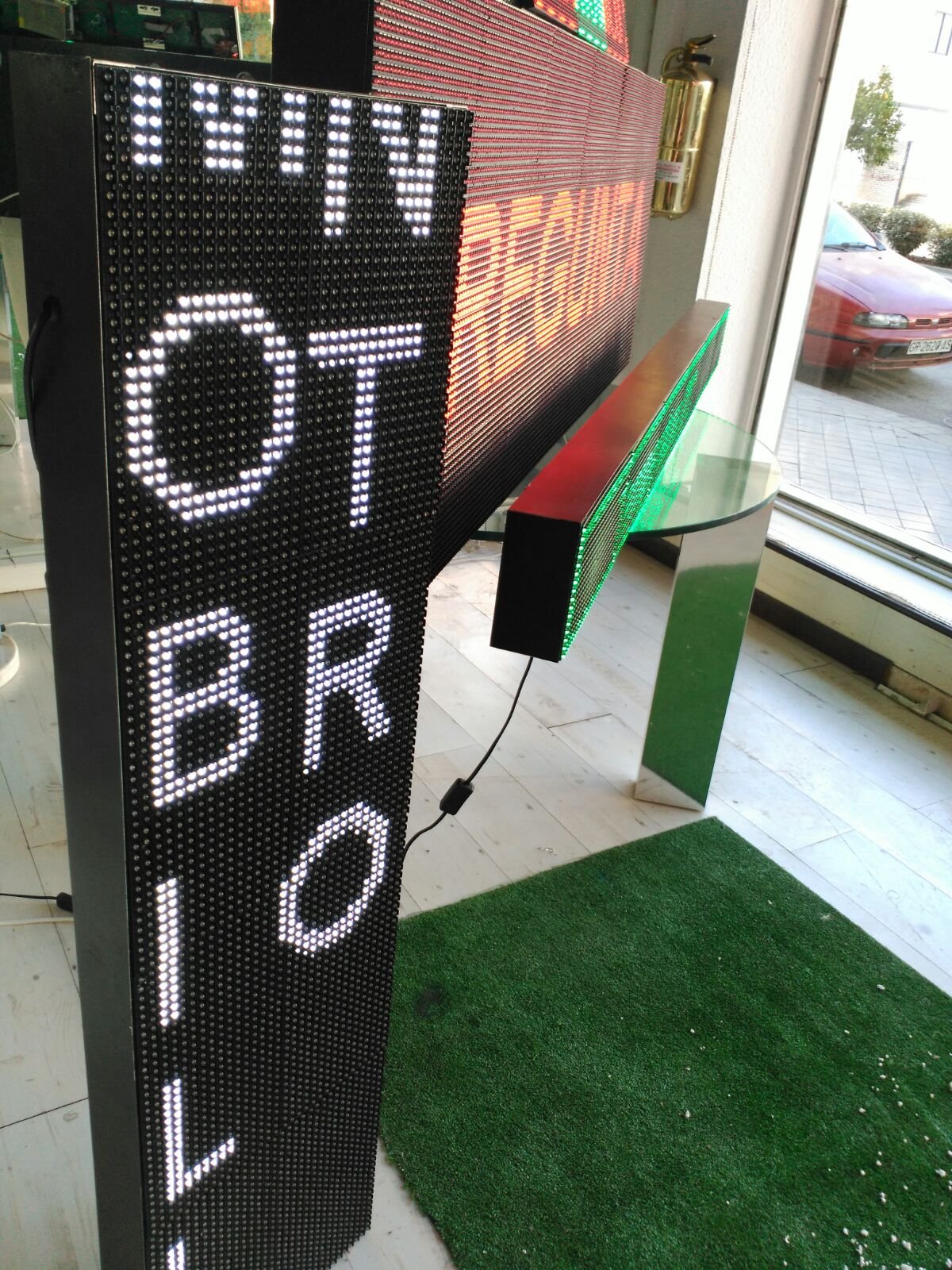 PANTALLA LED PROGRAMABLE LETRERO LED PROGRAMABLE CARTEL LED PROGRAMABLE ROTULO LED PROGRAMABLE (128 * 32 cm, BLANCO)