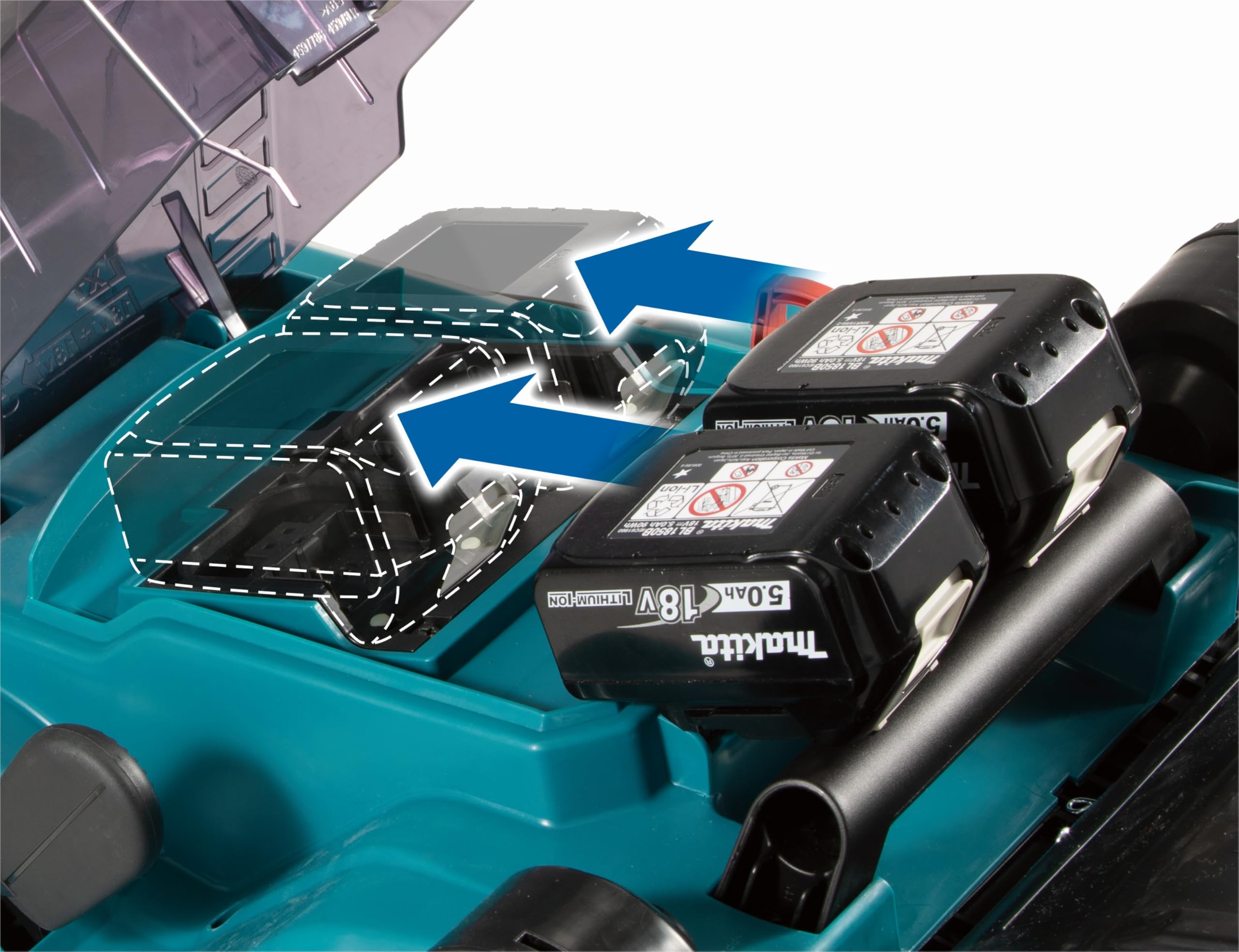 MAKITA DLM432PT2 Tondeuse 36V LXT 43 cm 2x5,0 Ah DC18RD