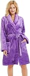 U2SKIIN Femmes Robe de Fleece, Robes en peluche courte Cozy pour les femmes Châle souple Collier chaud Spa peignoir