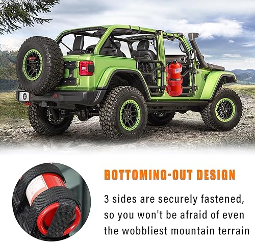 Miniatura 10 de Soporte para extintor de incendios de 2.5 a 3 libras, barra enrollable ajustable, correa para extintores con patrón de bandera estadounidense,