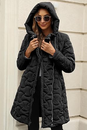 Bellivera Womens Diamond Quilted Lightweight Puffer Jacket Spring and Winter Padded Coat with Hood