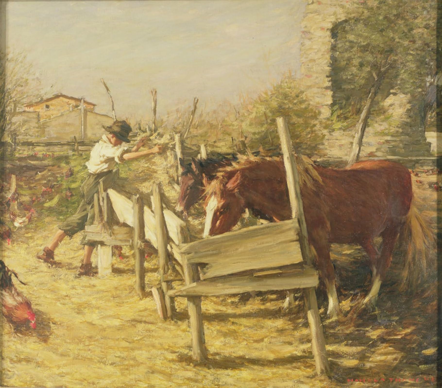 ARTXLXXBN Famous Painting Art Wall Decor Abstract Art Picture the Way by Henry Herbert La Thangue Animal Pictures for Home Decor 60x90cm