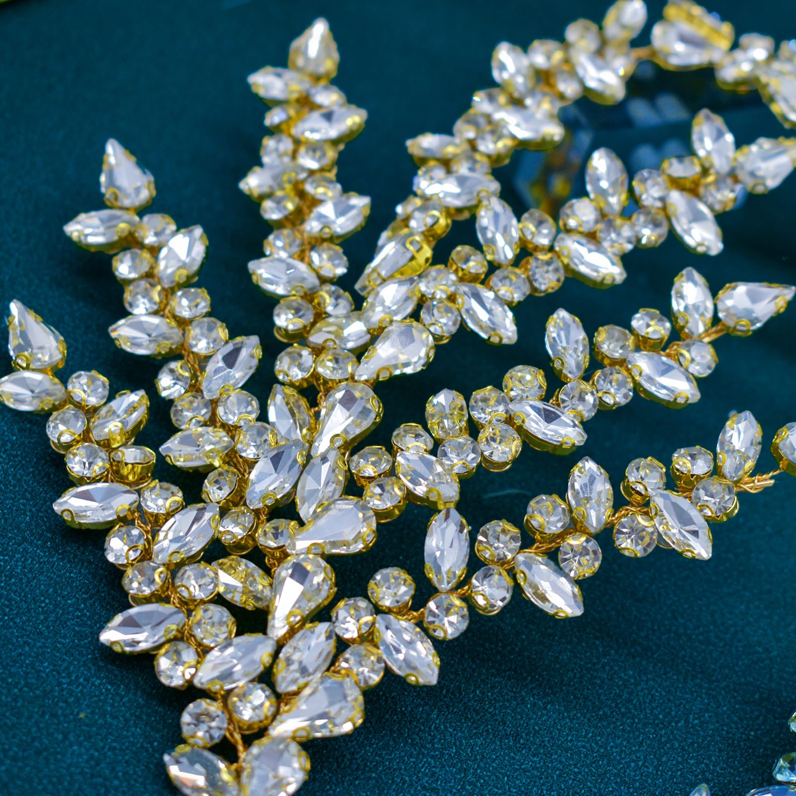Cerchietto per capelli da sposa, accessorio per capelli da sposa fatto a mano (oro)