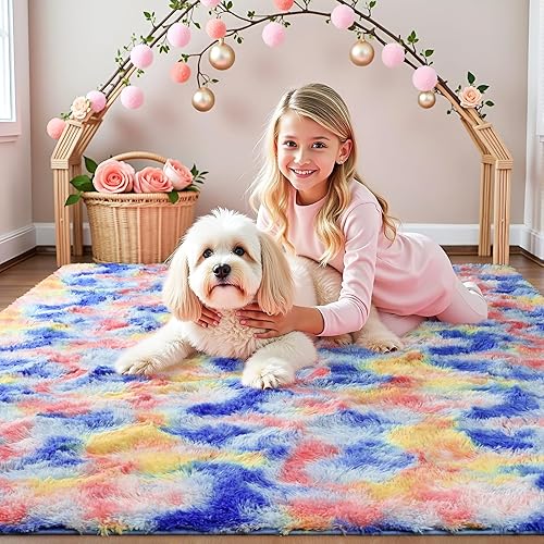 Vista 71 de JUNOVO - Alfombras de área ultra suaves de 3 x 5 pies, alfombras esponjosas para dormitorio, niños, niñas, bebés, sala de estar, suelo, cuarto