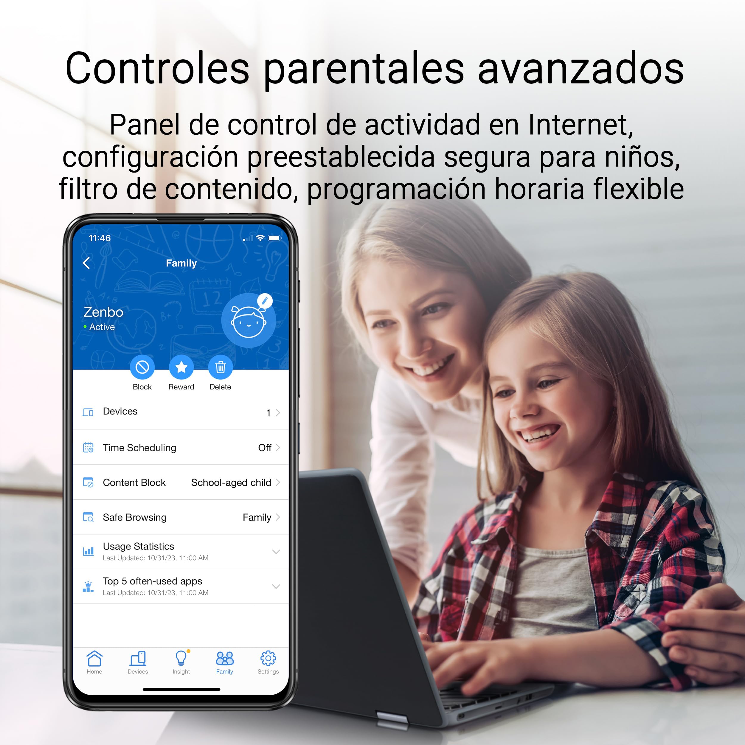 ASUS ZenWiFi BT8 2-Pack - WiFi 7 Mesh tribanda, 14 Gbps, Dos Puertos 2,5G, Seguridad y Control Parental incluidos, Smart Home Master SSIDs, 4G & 5G Mobile Tethering, Blanco