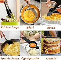 Vista 3 de Umite Chef, 26 piezas de juego de cuencos de acero inoxidable con tapas herméticas, 3 accesorios ralladores y fondo antideslizante negro, tamaño 7